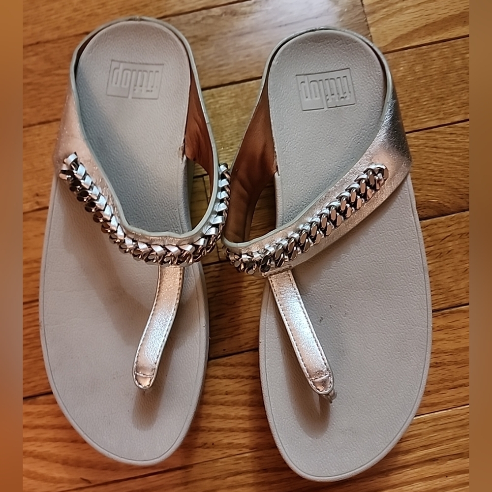 Fitflop Fino Metallic Silver Sandal